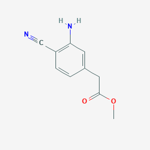 molecular formula C10H10N2O2 B2459914 Methyl 2-(3-amino-4-cyanophenyl)acetate CAS No. 2248363-09-7