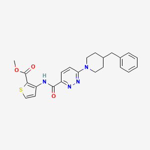 molecular formula C23H24N4O3S B2459915 3-(6-(4-苄基哌啶-1-基)吡哒嗪-3-甲酰胺)噻吩-2-甲酸甲酯 CAS No. 1396786-58-5