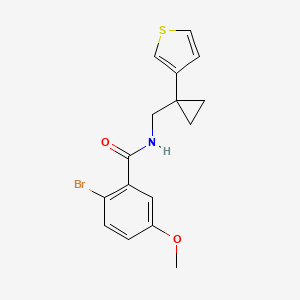 molecular formula C16H16BrNO2S B2459925 2-Bromo-5-methoxy-N-[(1-thiophen-3-ylcyclopropyl)methyl]benzamide CAS No. 2415513-71-0