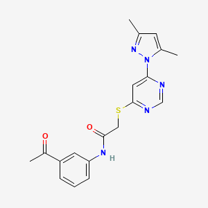 molecular formula C19H19N5O2S B2459937 N-(3-乙酰苯基)-2-((6-(3,5-二甲基-1H-吡唑-1-基)嘧啶-4-基)硫代)乙酰胺 CAS No. 1251669-65-4