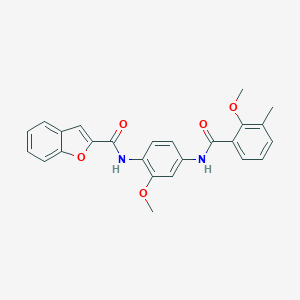 molecular formula C25H22N2O5 B245994 N-{2-methoxy-4-[(2-methoxy-3-methylbenzoyl)amino]phenyl}-1-benzofuran-2-carboxamide 