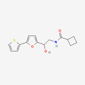 molecular formula C15H17NO3S B2459944 N-[2-Hydroxy-2-(5-thiophen-2-ylfuran-2-yl)ethyl]cyclobutanecarboxamide CAS No. 2309312-98-7