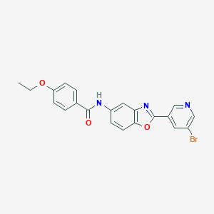 molecular formula C21H16BrN3O3 B245995 N-[2-(5-bromopyridin-3-yl)-1,3-benzoxazol-5-yl]-4-ethoxybenzamide 