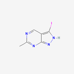 molecular formula C6H5IN4 B2459957 3-iodo-6-methyl-1H-pyrazolo[3,4-d]pyrimidine CAS No. 1415559-47-5