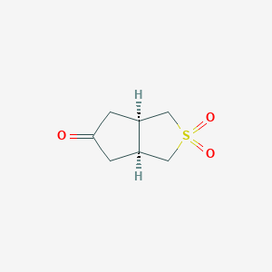 molecular formula C7H10O3S B2459966 (3As,6aR)-2,2-dioxo-1,3,3a,4,6,6a-hexahydrocyclopenta[c]thiophen-5-one CAS No. 2413847-57-9