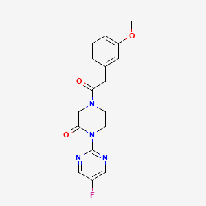 1-(5-Fluoropyrimidin-2-yl)-4-[2-(3-methoxyphenyl)acetyl]piperazin-2-one