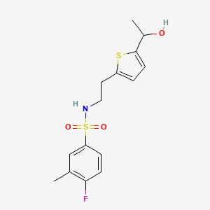 4-fluoro-N-(2-(5-(1-hydroxyethyl)thiophen-2-yl)ethyl)-3-methylbenzenesulfonamide