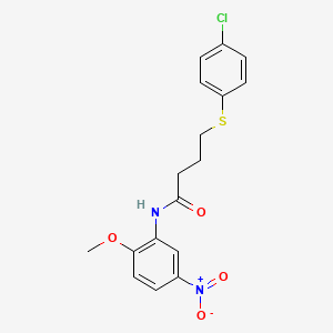 molecular formula C17H17ClN2O4S B2459977 4-((4-氯苯基)硫代)-N-(2-甲氧基-5-硝基苯基)丁酰胺 CAS No. 899732-82-2