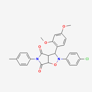 2-(4-chlorophenyl)-3-(2,4-dimethoxyphenyl)-5-(p-tolyl)dihydro-2H-pyrrolo[3,4-d]isoxazole-4,6(5H,6aH)-dione