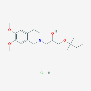 molecular formula C19H32ClNO4 B2459980 1-(6,7-dimethoxy-3,4-dihydroisoquinolin-2(1H)-yl)-3-(tert-pentyloxy)propan-2-ol hydrochloride CAS No. 1185697-78-2