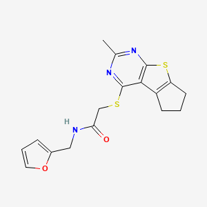 N-(furan-2-ylmethyl)-2-((2-methyl-6,7-dihydro-5H-cyclopenta[4,5]thieno[2,3-d]pyrimidin-4-yl)thio)acetamide