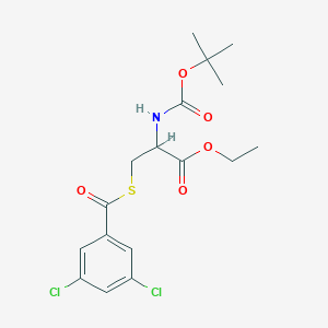 molecular formula C17H21Cl2NO5S B2459991 Ethyl 2-[(tert-butoxycarbonyl)amino]-3-[(3,5-dichlorobenzoyl)sulfanyl]propanoate CAS No. 1192667-96-1