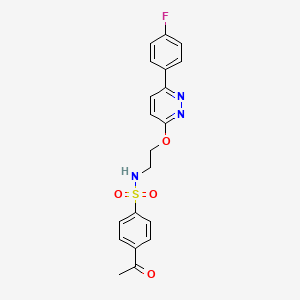 molecular formula C20H18FN3O4S B2459992 4-acetyl-N-(2-((6-(4-fluorophenyl)pyridazin-3-yl)oxy)ethyl)benzenesulfonamide CAS No. 920213-16-7