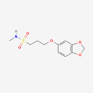 molecular formula C11H15NO5S B2459993 3-(benzo[d][1,3]dioxol-5-yloxy)-N-methylpropane-1-sulfonamide CAS No. 946285-78-5