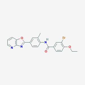 molecular formula C22H18BrN3O3 B246000 3-bromo-4-ethoxy-N-(2-methyl-4-[1,3]oxazolo[4,5-b]pyridin-2-ylphenyl)benzamide 