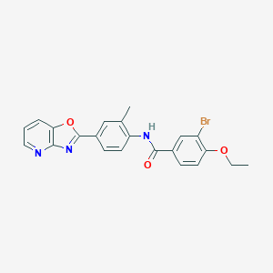 molecular formula C22H18BrN3O3 B246000 3-bromo-4-ethoxy-N-[2-methyl-4-([1,3]oxazolo[4,5-b]pyridin-2-yl)phenyl]benzamide 