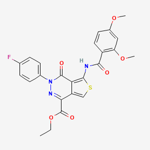 molecular formula C24H20FN3O6S B2460002 5-(2,4-二甲氧基苯甲酰氨基)-3-(4-氟苯基)-4-氧代-3,4-二氢噻吩并[3,4-d]嘧啶-1-甲酸乙酯 CAS No. 851949-18-3