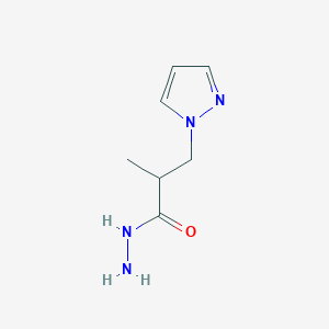 B2460006 2-Methyl-3-(1H-pyrazol-1-yl)propanohydrazide CAS No. 1211449-23-8
