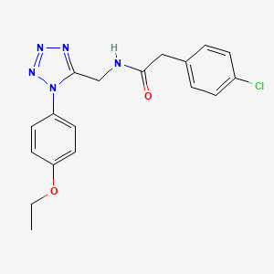 molecular formula C18H18ClN5O2 B2460012 2-(4-氯苯基)-N-((1-(4-乙氧苯基)-1H-四唑-5-基)甲基)乙酰胺 CAS No. 1005305-85-0