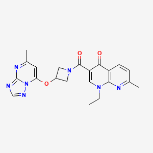molecular formula C21H21N7O3 B2460014 1-乙基-7-甲基-3-[3-({5-甲基-[1,2,4]三唑并[1,5-a]嘧啶-7-基}氧代)氮杂环丁烷-1-羰基]-1,4-二氢-1,8-萘啶-4-酮 CAS No. 2097927-08-5