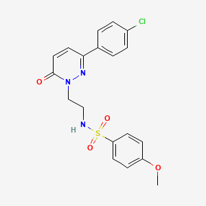 molecular formula C19H18ClN3O4S B2460015 N-(2-(3-(4-chlorophenyl)-6-oxopyridazin-1(6H)-yl)ethyl)-4-methoxybenzenesulfonamide CAS No. 921553-85-7