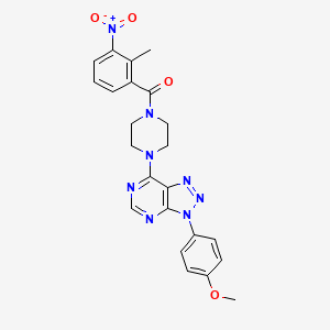 molecular formula C23H22N8O4 B2460016 (4-(3-(4-methoxyphenyl)-3H-[1,2,3]triazolo[4,5-d]pyrimidin-7-yl)piperazin-1-yl)(2-methyl-3-nitrophenyl)methanone CAS No. 920204-58-6