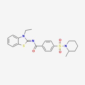 molecular formula C22H25N3O3S2 B2460017 N-(3-ethyl-1,3-benzothiazol-2-ylidene)-4-(2-methylpiperidin-1-yl)sulfonylbenzamide CAS No. 850910-82-6