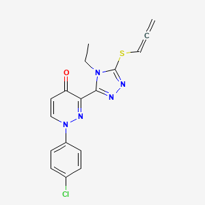 molecular formula C17H14ClN5OS B2460022 1-(4-chlorophenyl)-3-[4-ethyl-5-(1,2-propadienylsulfanyl)-4H-1,2,4-triazol-3-yl]-4(1H)-pyridazinone CAS No. 478077-61-1