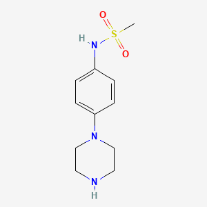 molecular formula C11H17N3O2S B2460033 N-[4-(piperazin-1-yl)phenyl]methanesulfonamide CAS No. 125818-94-2