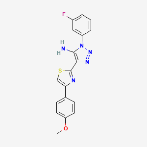 molecular formula C18H14FN5OS B2460038 1-(3-fluorophenyl)-4-[4-(4-methoxyphenyl)-1,3-thiazol-2-yl]-1H-1,2,3-triazol-5-amine CAS No. 1207059-09-3