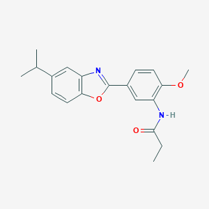 molecular formula C20H22N2O3 B246004 N-[5-(5-isopropyl-1,3-benzoxazol-2-yl)-2-methoxyphenyl]propanamide 