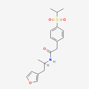 molecular formula C18H23NO4S B2460041 N-(1-(furan-3-yl)propan-2-yl)-2-(4-(isopropylsulfonyl)phenyl)acetamide CAS No. 1795295-51-0