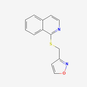 molecular formula C13H10N2OS B2460050 1-{[(1,2-Oxazol-3-yl)methyl]sulfanyl}isoquinoline CAS No. 936075-92-2