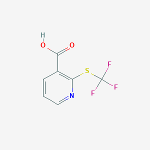 molecular formula C7H4F3NO2S B2460052 2-[(Trifluoromethyl)sulfanyl]pyridine-3-carboxylic acid CAS No. 929971-69-7