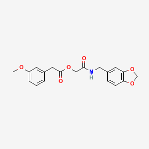 2-[(1,3-Benzodioxol-5-ylmethyl)amino]-2-oxoethyl (3-methoxyphenyl)acetate