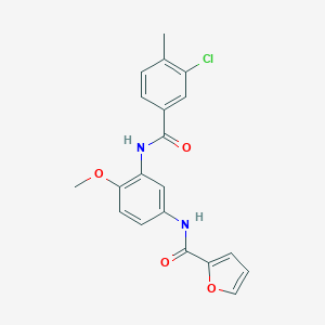 molecular formula C20H17ClN2O4 B246006 N-{3-[(3-chloro-4-methylbenzoyl)amino]-4-methoxyphenyl}-2-furamide 