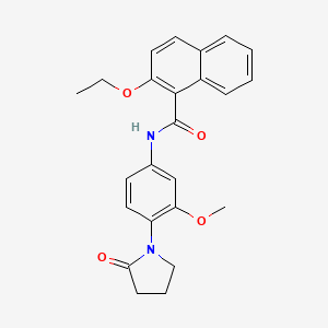 molecular formula C24H24N2O4 B2460061 2-ethoxy-N-[3-methoxy-4-(2-oxopyrrolidin-1-yl)phenyl]naphthalene-1-carboxamide CAS No. 922949-87-9