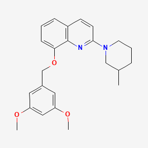 molecular formula C24H28N2O3 B2460063 8-((3,5-Dimethoxybenzyl)oxy)-2-(3-methylpiperidin-1-yl)quinoline CAS No. 921509-95-7