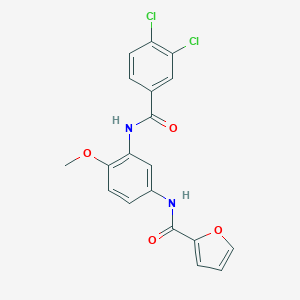 molecular formula C19H14Cl2N2O4 B246007 N-{3-[(3,4-dichlorobenzoyl)amino]-4-methoxyphenyl}-2-furamide 