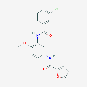 molecular formula C19H15ClN2O4 B246008 N-{3-[(3-chlorobenzoyl)amino]-4-methoxyphenyl}-2-furamide 