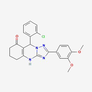 9-(2-chlorophenyl)-2-(3,4-dimethoxyphenyl)-5,6,7,9-tetrahydro-[1,2,4]triazolo[5,1-b]quinazolin-8(4H)-one