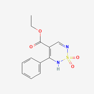 molecular formula C12H12N2O4S B2460108 ethyl 5-phenyl-2H-1,2,6-thiadiazine-4-carboxylate 1,1-dioxide CAS No. 875217-14-4