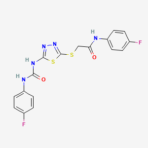 N-(4-fluorophenyl)-2-((5-(3-(4-fluorophenyl)ureido)-1,3,4-thiadiazol-2-yl)thio)acetamide