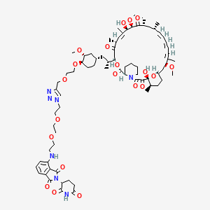 (1R,9S,12S,15R,16Z,18R,19R,21R,23S,24Z,26Z,28Z,30S,32S,35R)-12-[(2R)-1-[(1S,3R,4R)-4-[2-[[1-[2-[2-[2-[[2-(2,6-dioxopiperidin-3-yl)-1,3-dioxoisoindol-4-yl]amino]ethoxy]ethoxy]ethyl]triazol-4-yl]methoxy]ethoxy]-3-methoxycyclohexyl]propan-2-yl]-1,18-dihydroxy-19,30-dimethoxy-15,17,21,23,29,35-hexamethyl-11,36-dioxa-4-azatricyclo[30.3.1.04,9]hexatriaconta-16,24,26,28-tetraene-2,3,10,14,20-pentone