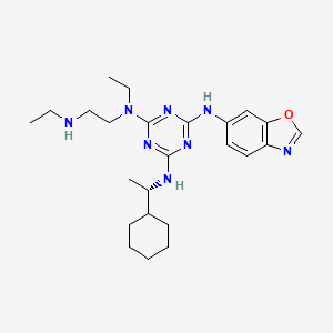 (S)-N2-(Benzo[d]oxazol-6-yl)-N4-(1-cyclohexylethyl)-N6-ethyl-N6-(2-(ethylamino)ethyl)-1,3,5-triazine-2,4,6-triamine