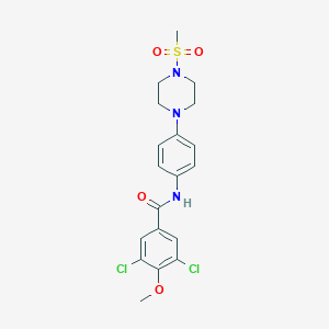 molecular formula C19H21Cl2N3O4S B246013 3,5-dichloro-4-methoxy-N-{4-[4-(methylsulfonyl)-1-piperazinyl]phenyl}benzamide 
