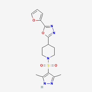 2-(1-((3,5-dimethyl-1H-pyrazol-4-yl)sulfonyl)piperidin-4-yl)-5-(furan-2-yl)-1,3,4-oxadiazole