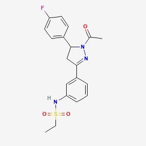 1-Acetyl-3-{3-[(ethylsulfonyl)amino]phenyl}-5-(4-fluorophenyl)-2-pyrazoline