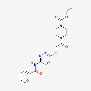 Ethyl 4-(2-((6-benzamidopyridazin-3-yl)thio)acetyl)piperazine-1-carboxylate