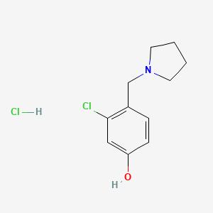 molecular formula C11H15Cl2NO B2460145 3-Chloro-4-[(pyrrolidin-1-yl)methyl]phenol hydrochloride CAS No. 1909327-01-0